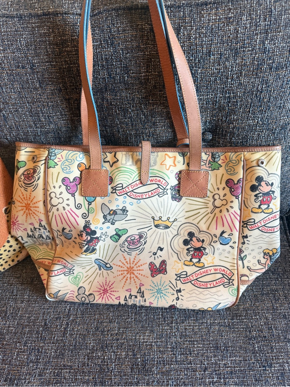 Dooney & Bourke Multicolor Disney Parks Tote with Brown Trim - Picture 4 of 10